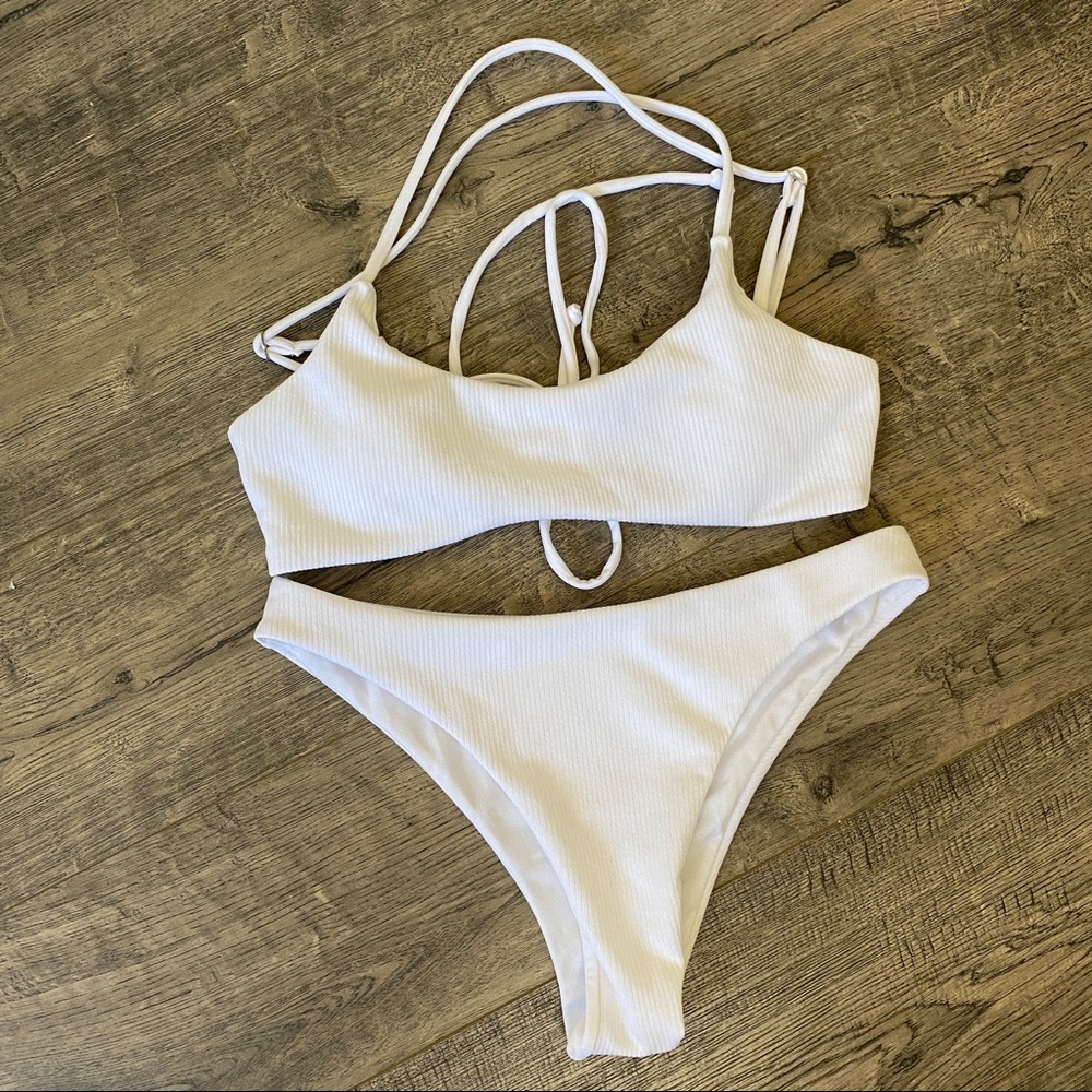 White bathing suit set